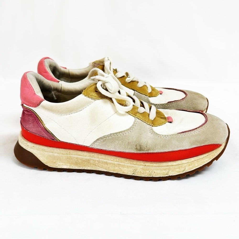 MADEWELL Kickoff Trainer Sneakers Gray/Pink/Cream Size 8.5 Women’s